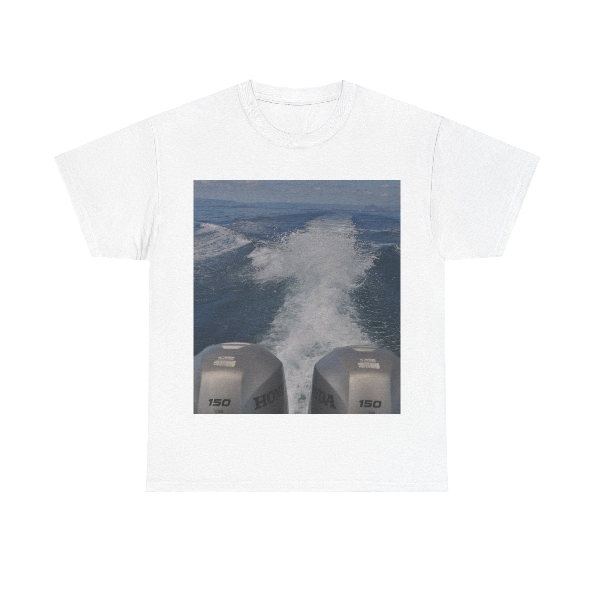 Motorboat Wake Unisex Heavy Cotton Tee- Boat T Shirts For Men